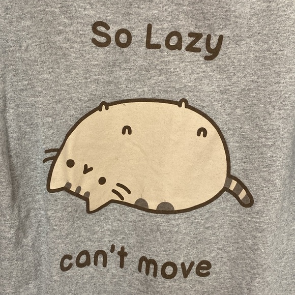 Pusheen So Lazy Heather gray shirt. Unisex size Small - Picture 3 of 3